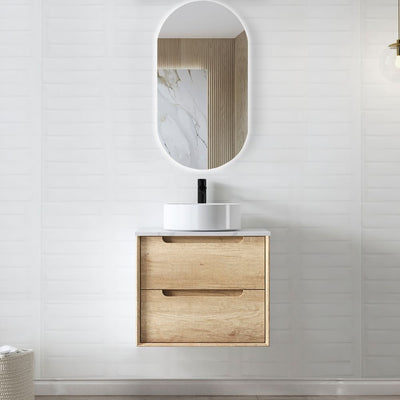 Otti Byron 600mm Natural Oak Wall Hung Vanity