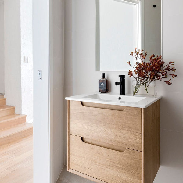 Otti Byron 600mm Natural Oak Wall Hung Vanity