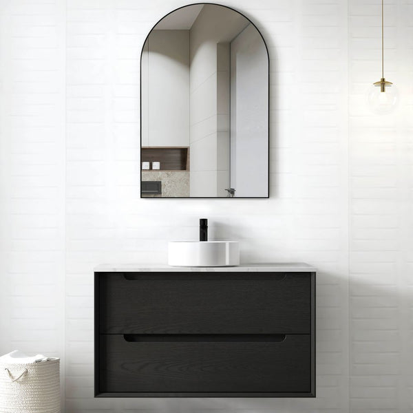 Otti Byron 900mm Black Oak Wall Hung Vanity