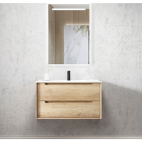 Otti Byron 900mm Natural Oak Wall Hung Vanity with Natural Carrara Marble Top and Undermount Basin