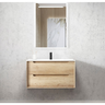 Otti Byron 900mm Natural Oak Wall Hung Vanity with Natural Carrara Marble Top and Undermount Basin