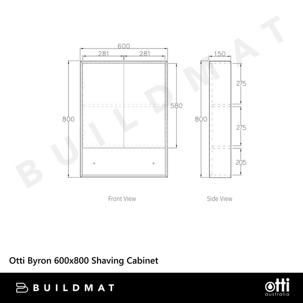 Otti Byron 600mm Natural Oak Shaving Cabinet