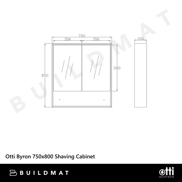 Otti Byron 750mm Natural Oak Shaving Cabinet