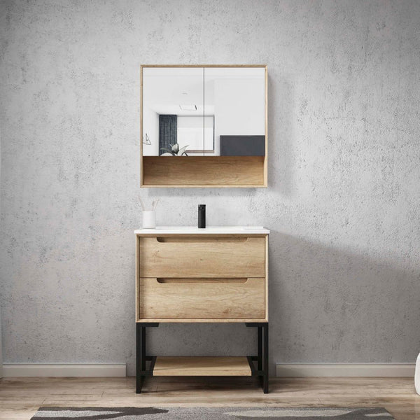 Otti Byron 750mm Natural Oak Shaving Cabinet