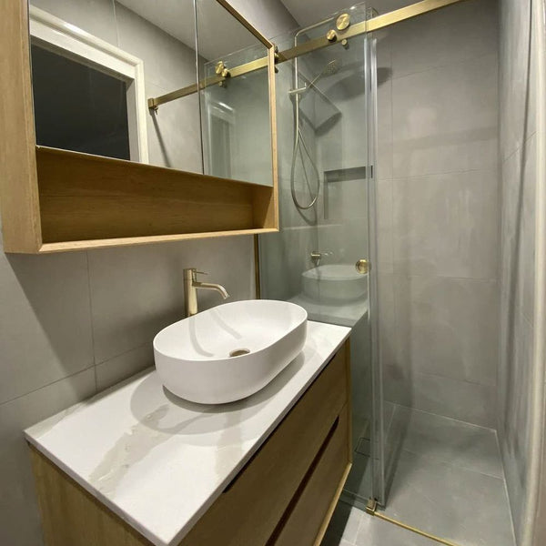 Otti Byron 900mm Natural Oak Shaving Cabinet