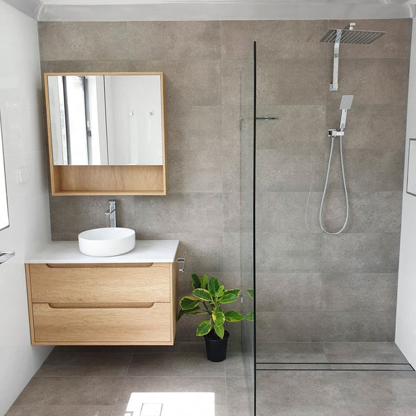 Otti Byron 900mm Natural Oak Shaving Cabinet