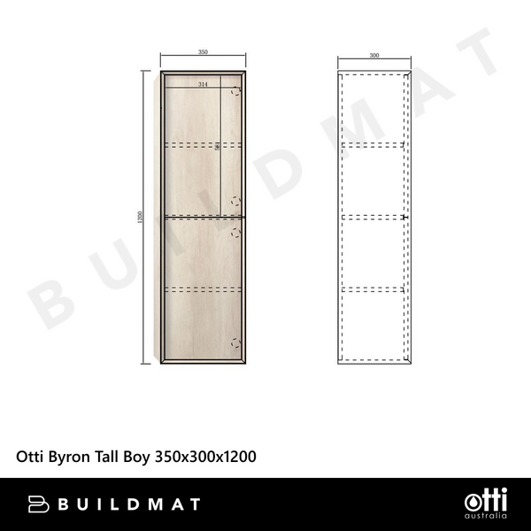 Otti Byron Tall Boy 1200 x 350mm Natural Oak