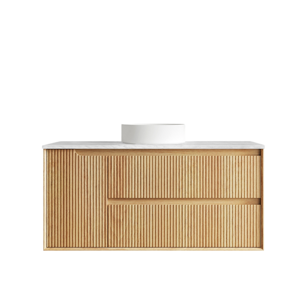 Otti Byron Fluted 1200mm Woodland Oak Wall Hung Vanity