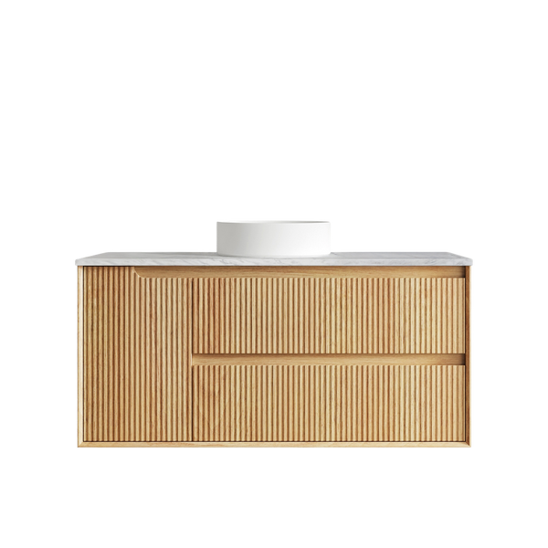 Otti Byron Fluted 1200mm Woodland Oak Wall Hung Vanity