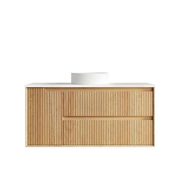 Otti Byron Fluted 1200mm Woodland Oak Wall Hung Vanity
