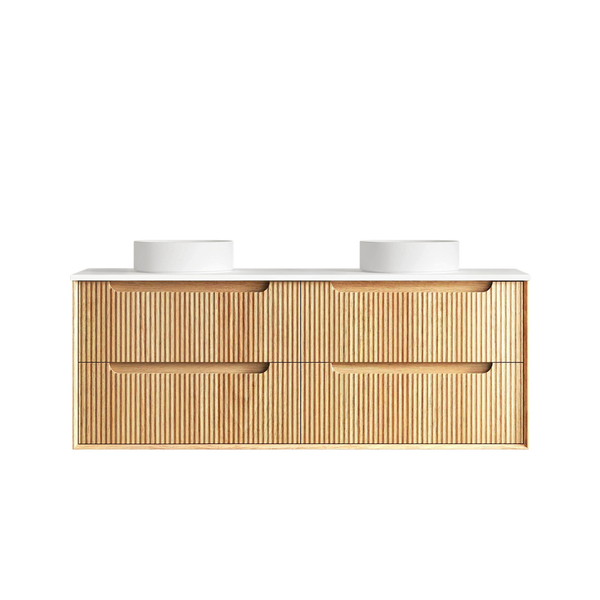 Otti Byron Fluted 1500mm Woodland Oak Wall Hung Vanity