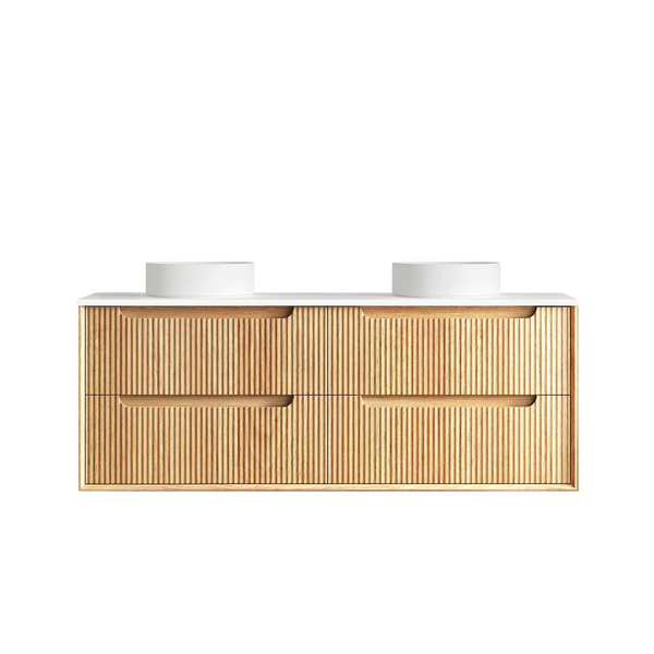 Otti Byron Fluted 1500mm Woodland Oak Wall Hung Vanity