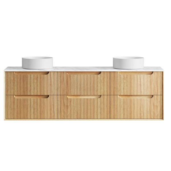 Otti Byron Fluted 1800mm Woodland Oak Wall Hung Vanity