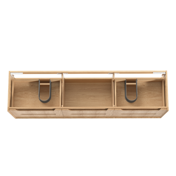 Otti Byron Fluted 1800mm Woodland Oak Wall Hung Vanity