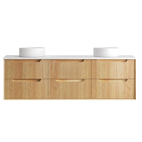 Otti Byron Fluted 1800mm Woodland Oak Wall Hung Vanity