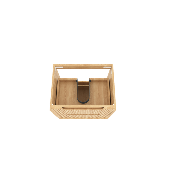 Otti Byron Fluted 600mm Woodland Oak Wall Hung Vanity