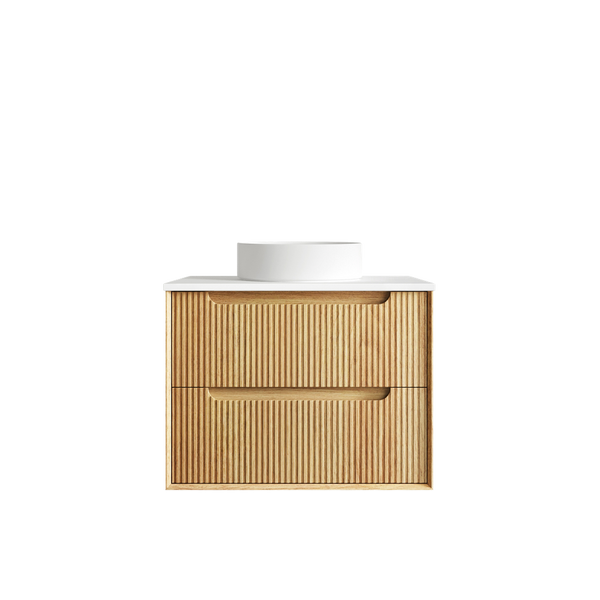 Otti Byron Fluted 750mm Woodland Oak Wall Hung Vanity