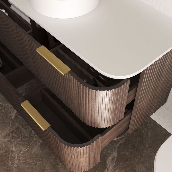 Otti Havana 1200mm Sable Walnut Fluted Wall Hung Vanity