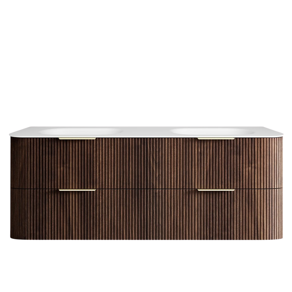 Otti Havana 1500mm Sable Walnut Fluted Wall Hung Vanity