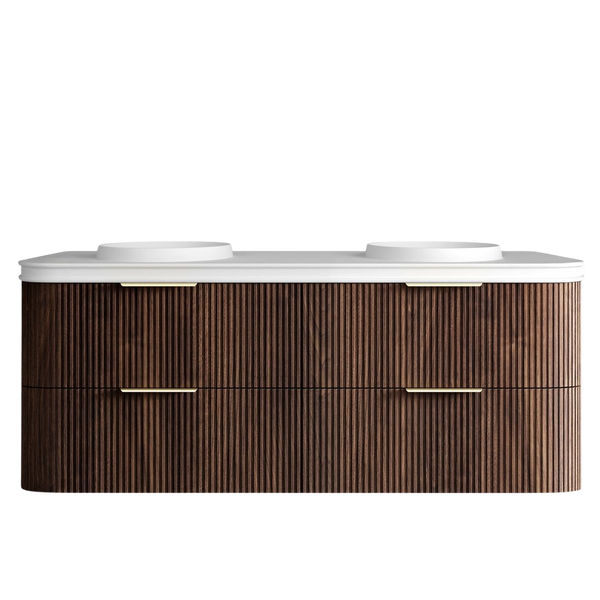Otti Havana 1500mm Sable Walnut Fluted Wall Hung Vanity