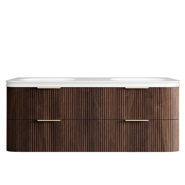 Otti Havana 1500mm Sable Walnut Fluted Wall Hung Vanity