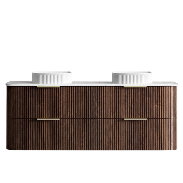 Otti Havana 1500mm Sable Walnut Fluted Wall Hung Vanity