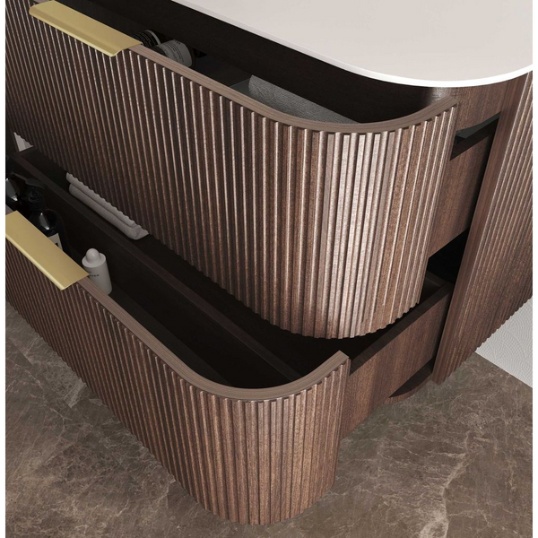 Otti Havana 1500mm Sable Walnut Fluted Wall Hung Vanity