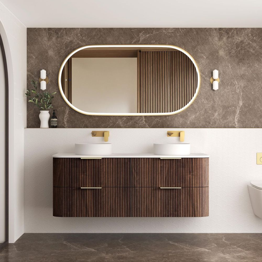 Otti Havana 1500mm Sable Walnut Fluted Wall Hung Vanity – Buildmat