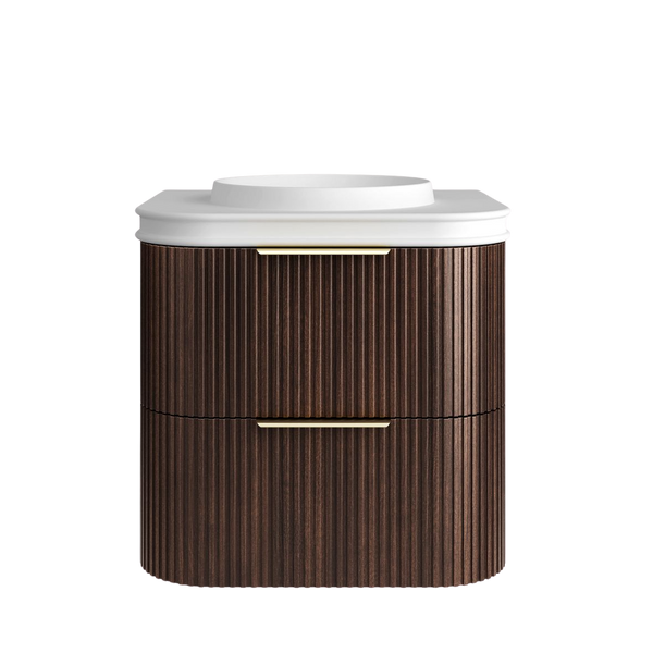 Otti Havana 600mm Sable Walnut Fluted Wall Hung Vanity