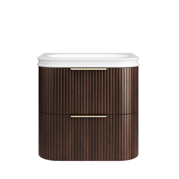 Otti Havana 600mm Sable Walnut Fluted Wall Hung Vanity