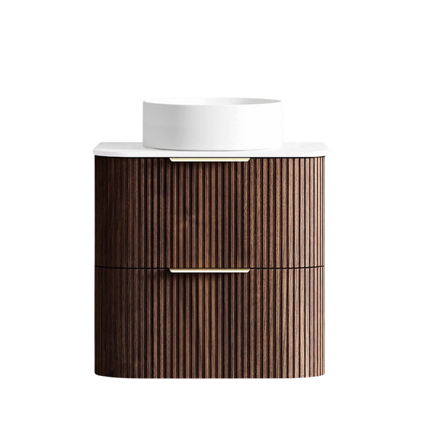 Otti Havana 600mm Sable Walnut Fluted Wall Hung Vanity