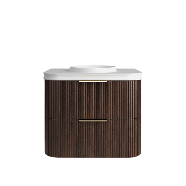 Otti Havana 750mm Sable Walnut Fluted Wall Hung Vanity