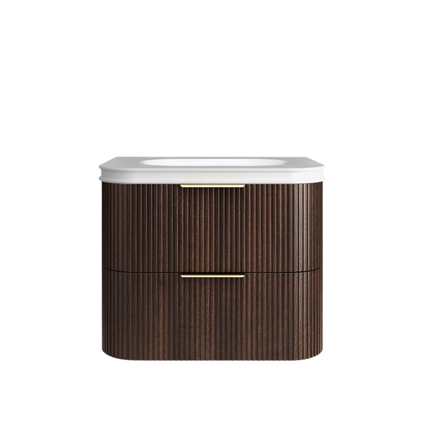 Otti Havana 750mm Sable Walnut Fluted Wall Hung Vanity