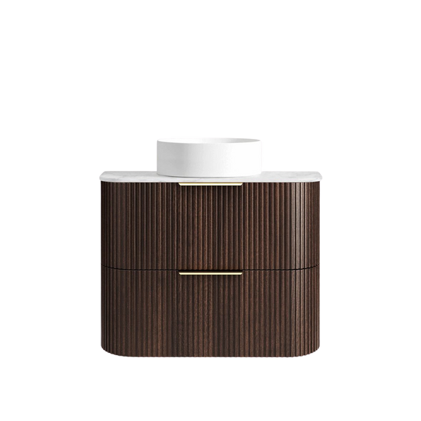 Otti Havana 750mm Sable Walnut Fluted Wall Hung Vanity