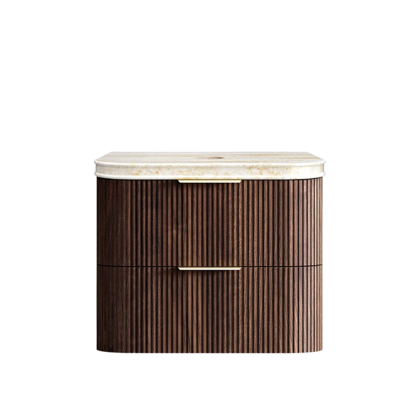 Otti Havana 750mm Sable Walnut Fluted Wall Hung Vanity