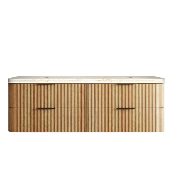 Otti Havana 1800mm Woodland Oak Fluted Wall Hung Vanity
