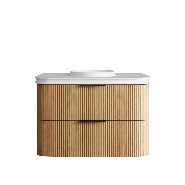 Otti Havana 900mm Woodland Oak Fluted Wall Hung Vanity