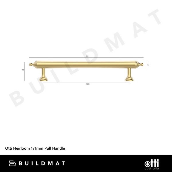 Otti Heirloom 171mm Pull Handle Brushed Brass