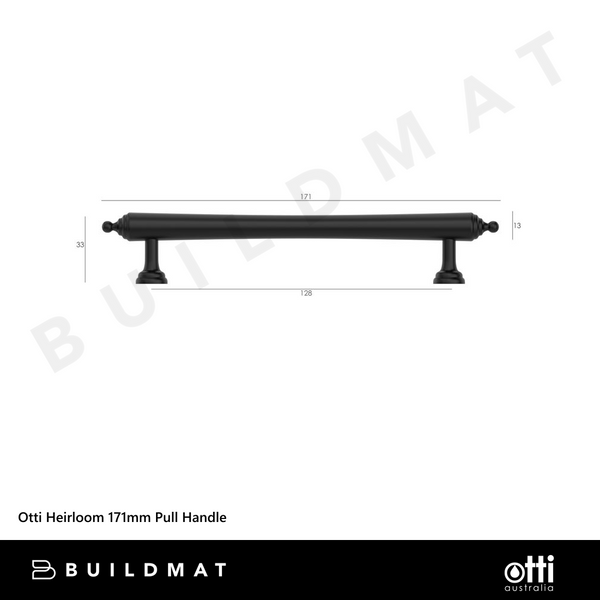Otti Heirloom 171mm Pull Handle Matte Black