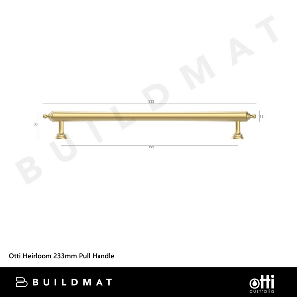 Otti Heirloom 233mm Pull Handle Brushed Brass
