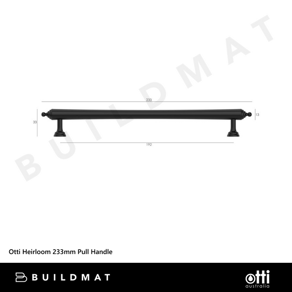 Otti Heirloom 233mm Pull Handle Matte Black