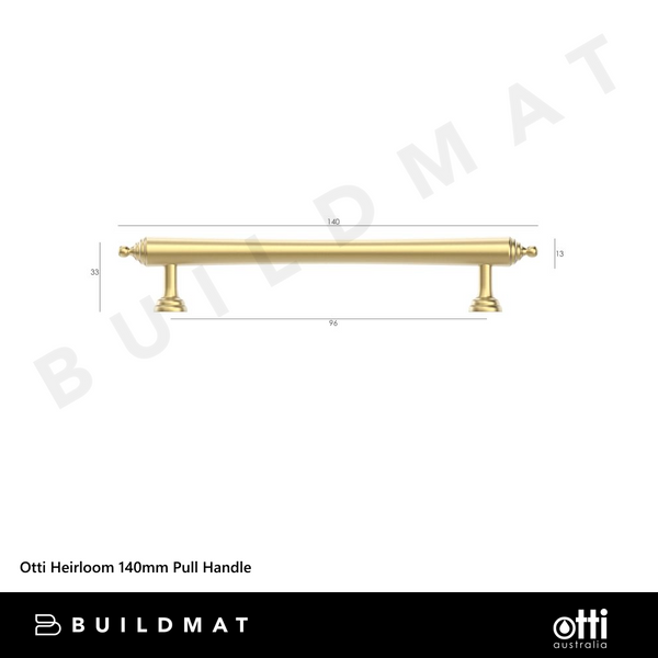 Otti Heirloom 140mm Pull Handle Brushed Brass