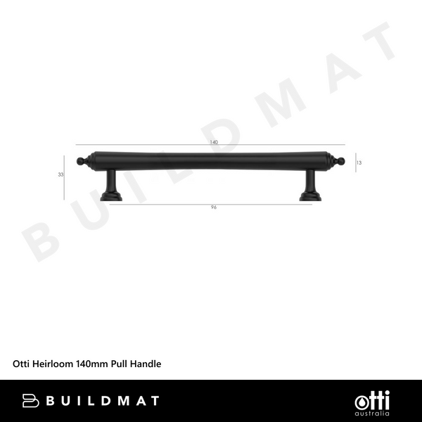 Otti Heirloom 140mm Pull Handle Matte Black