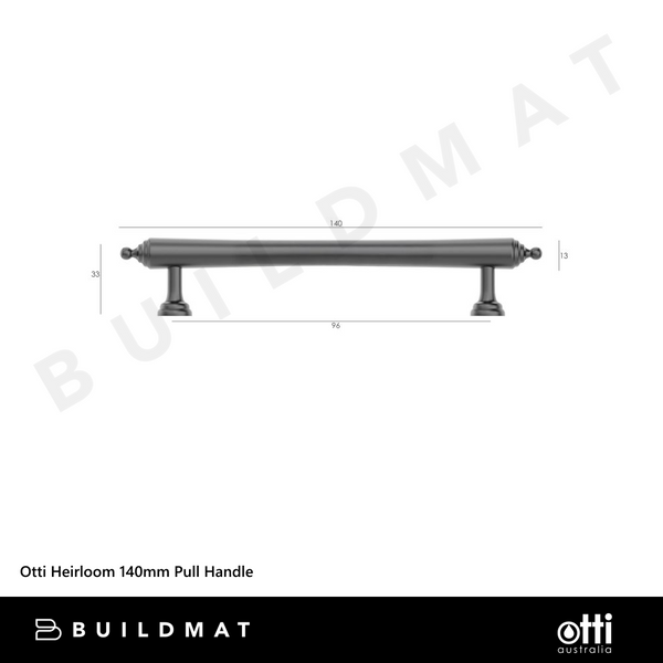 Otti Heirloom 140mm Pull Handle Gunmetal