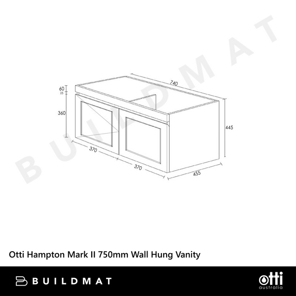 Otti Hampton Mark II 750mm Satin White Wall Hung Vanity