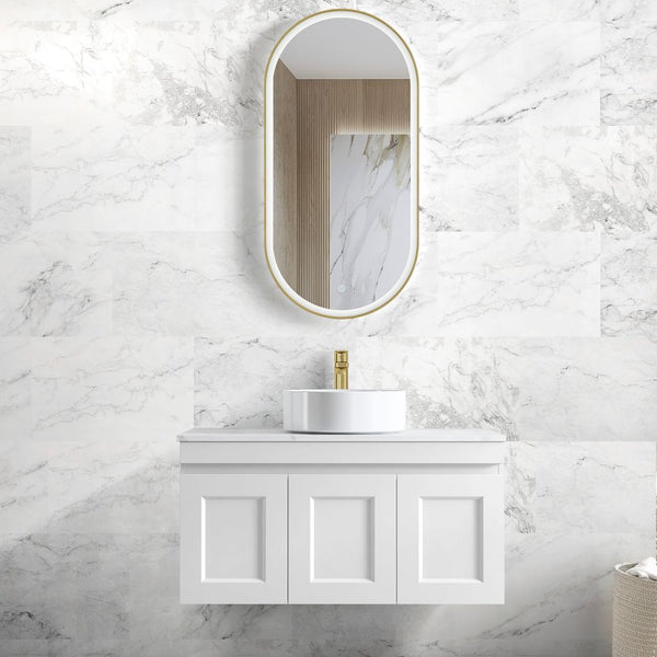 Otti Hampton Mark II 900mm Satin White Wall Hung Vanity