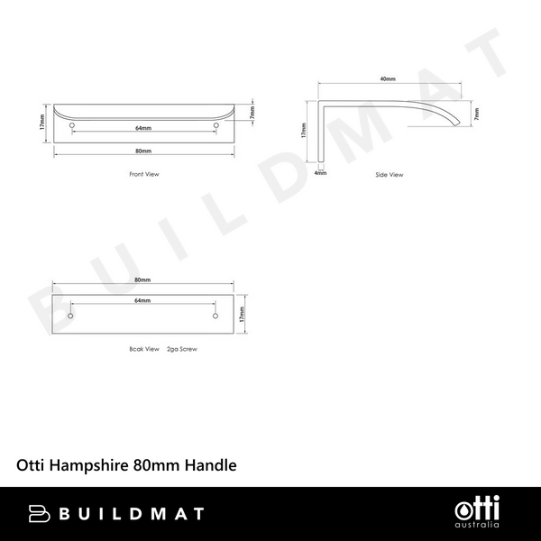 Otti Hampshire 80mm Handle Matte Black
