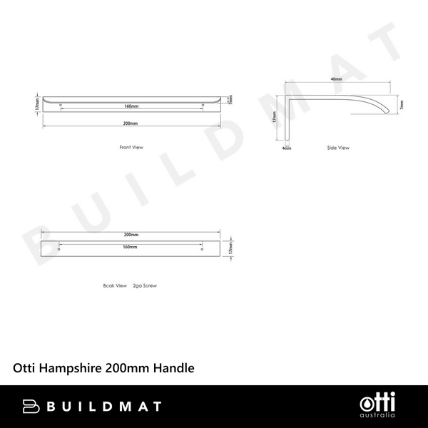 Otti Hampshire 200mm Handle Gunmetal
