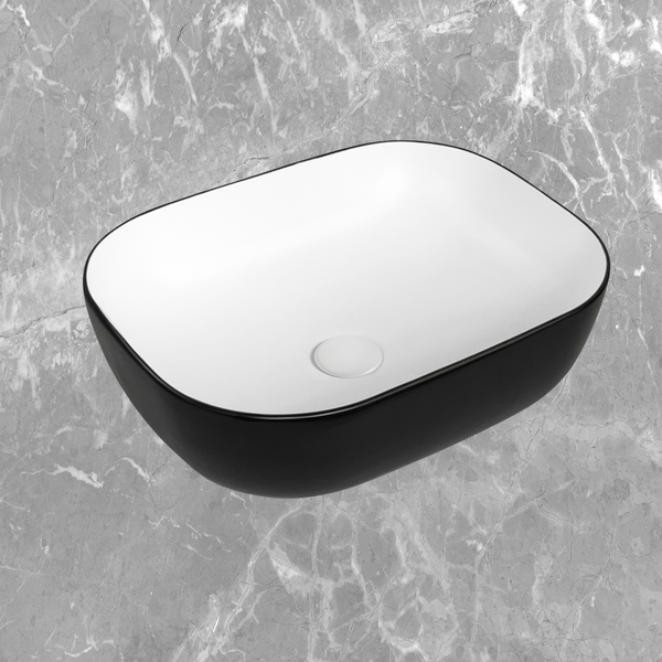Otti Artis Square 500x395mm Basin Matte Black & Matte White