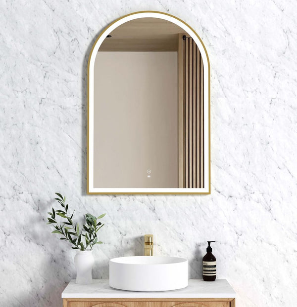 Otti LED Archie 900mm Gold Metal Frame Mirror